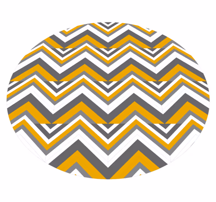 Tapis vinyle géométrique chevrons gris et jaune - TenStickers