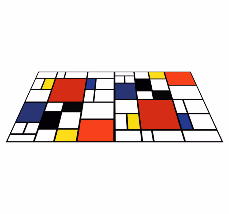 Tapis vinyle design moderne motif de blocs de couleurs - TenStickers