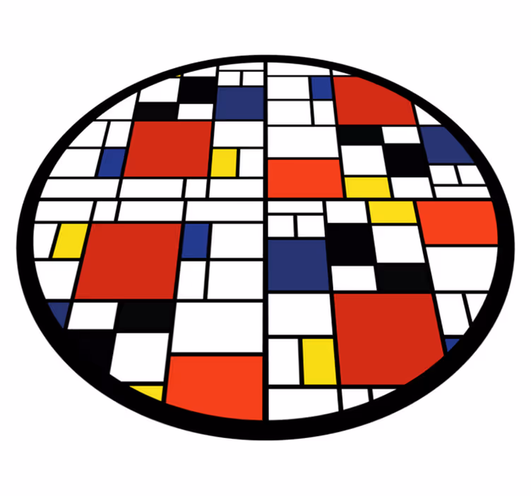 Tapis vinyle design moderne agencement de blocs couleurs - TenStickers