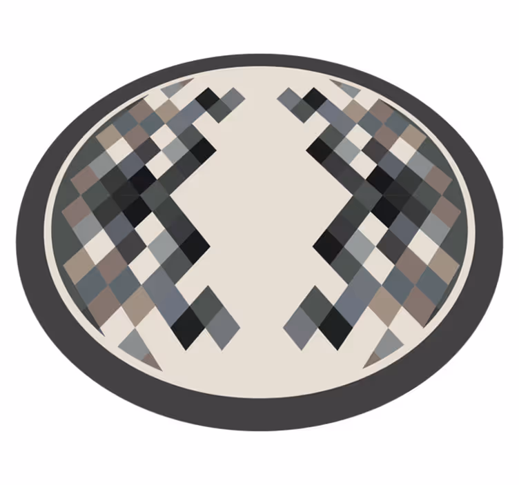 Tapis vinyle design moderne éléments géométriques gris - TenStickers