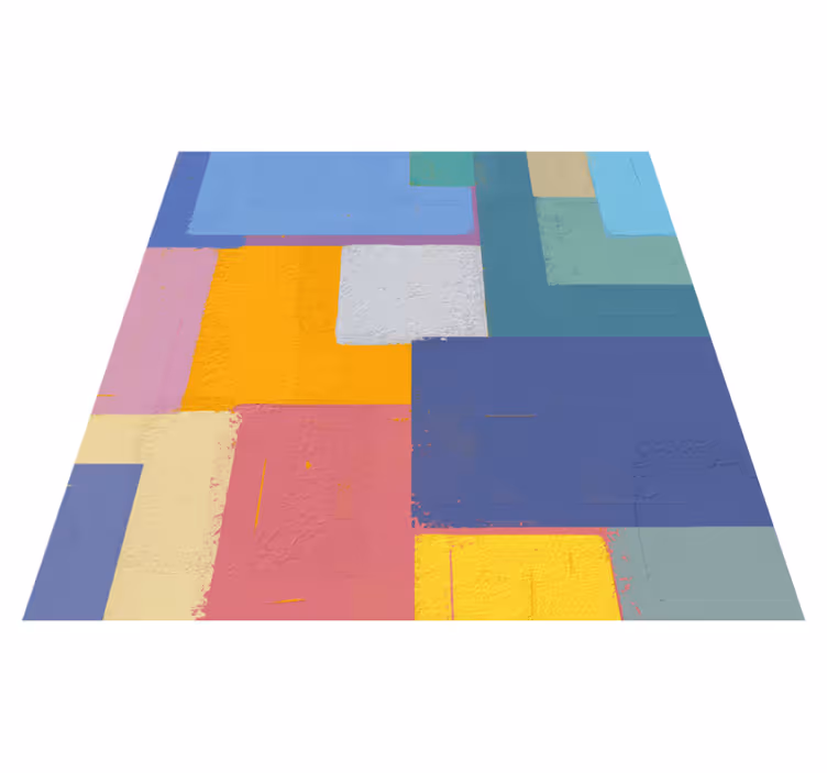 Tapis vinyle géométrique cubes abstraits vibrants - TenStickers