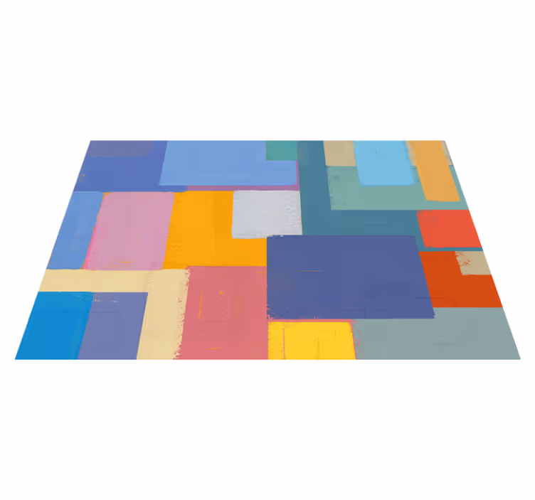 Tapis vinyle géométrique disposition de blocs dynamiques - TenStickers