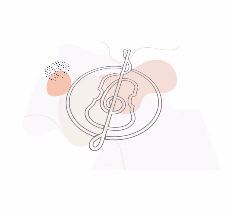 Tapis vinyle design moderne contour des notes de musique - TenStickers