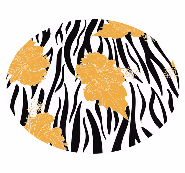 Tapis vinyle motif animal motif floral rayé - TenStickers