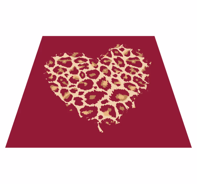 Tapis vinyle motif animal illustration à motif de cœur - TenStickers