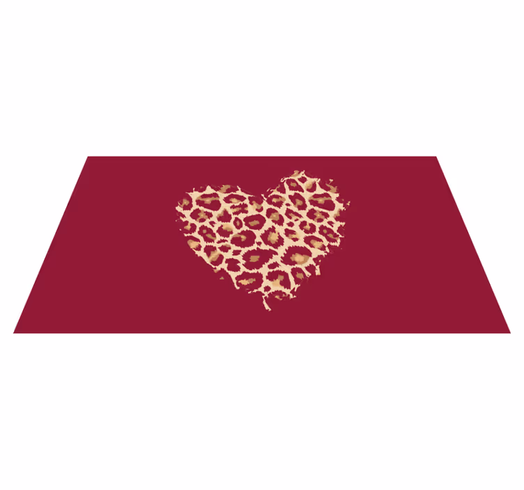 Tapis vinyle motif animal illustration de cœur - TenStickers