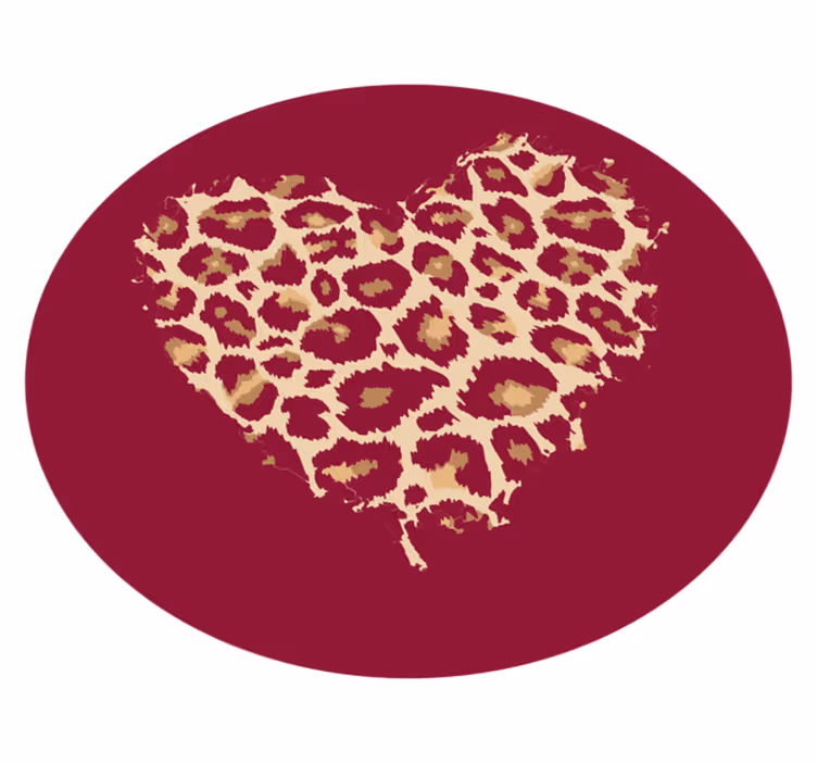 Tapis vinyle motif animal taches à motifs de cœur - TenStickers