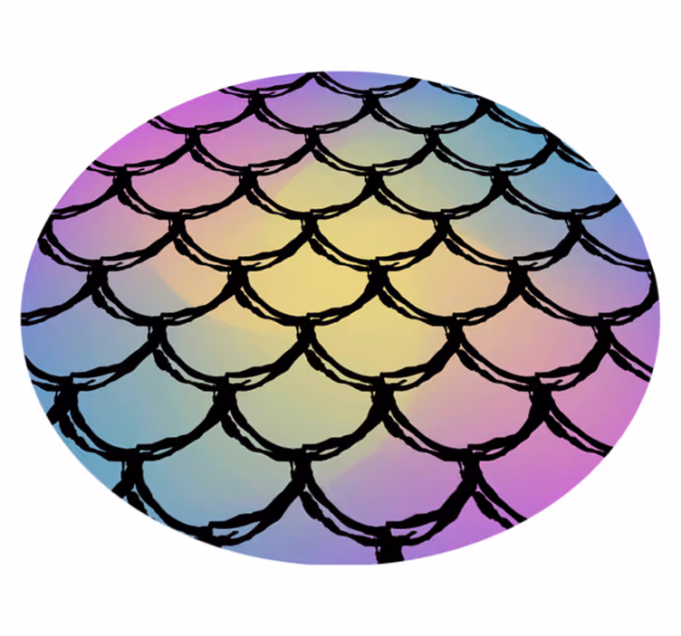 Tapis vinyle salle de bain motif dégradé écailles - TenStickers
