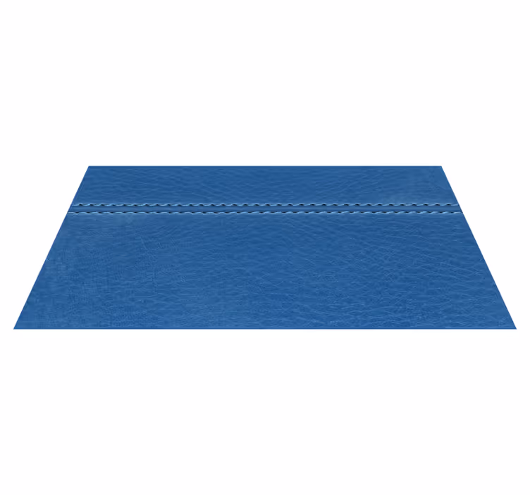 Tapis vinyle textures couture cuir bleu - TenStickers