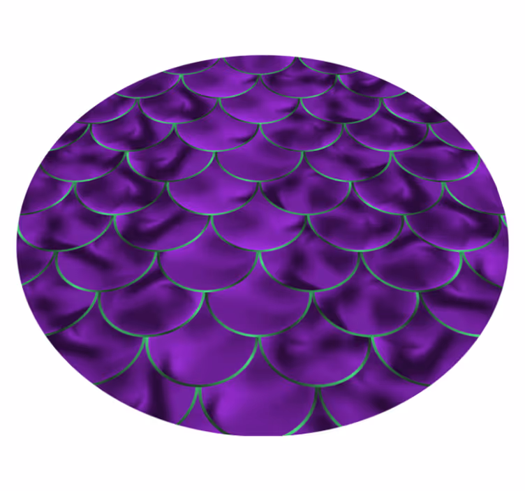 Tapis vinyle rond motif coquille violet - TenStickers