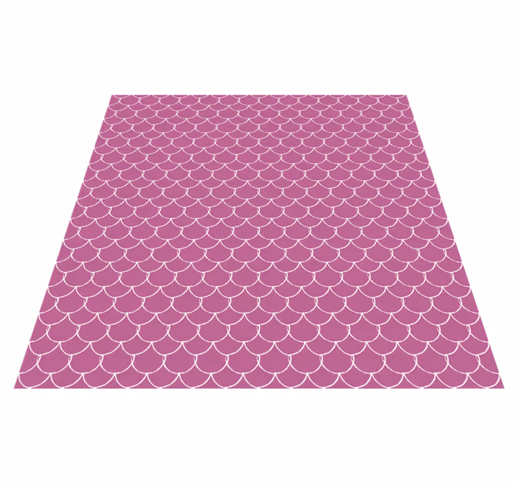 Tapis vinyle motif animal écailles de sirène roses - TenStickers