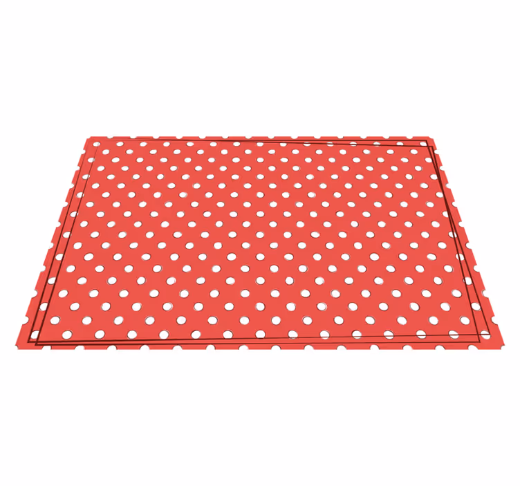 Tapis vinyle imitation parquet pois rouges - TenStickers