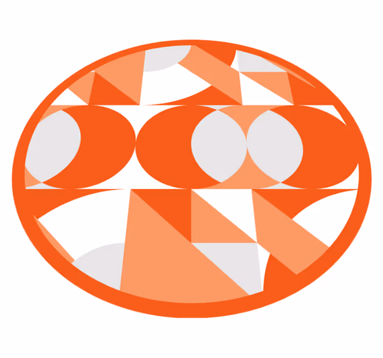 Tapis vinyle géométrique motifs rétro orange - TenStickers