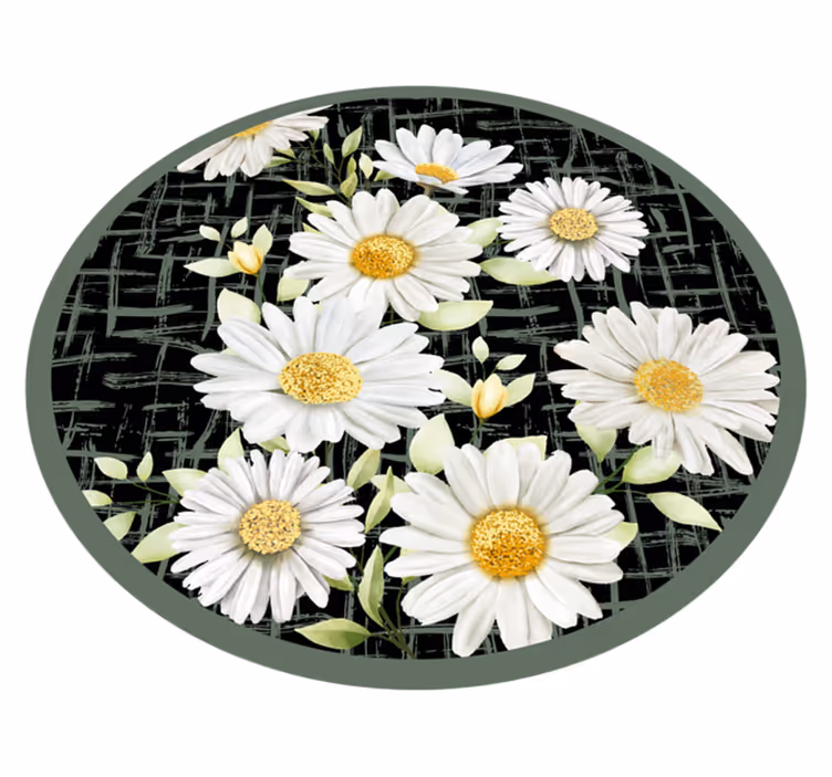 Tapis vinyle plantes composition de marguerites blanches - TenStickers