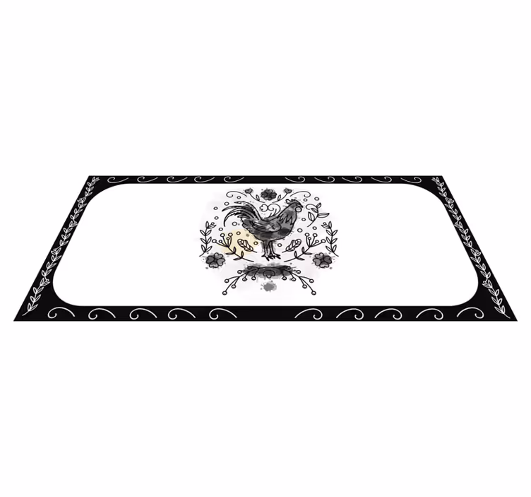Tapis vinyle plantes charmant motif de coq - TenStickers
