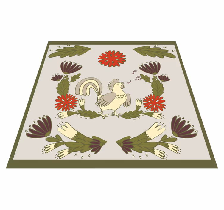 Tapis vinyle animal coq folklorique - TenStickers