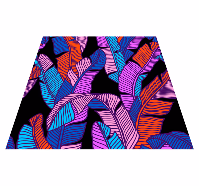 Tapis vinyle plantes motifs de feuilles vibrants - TenStickers