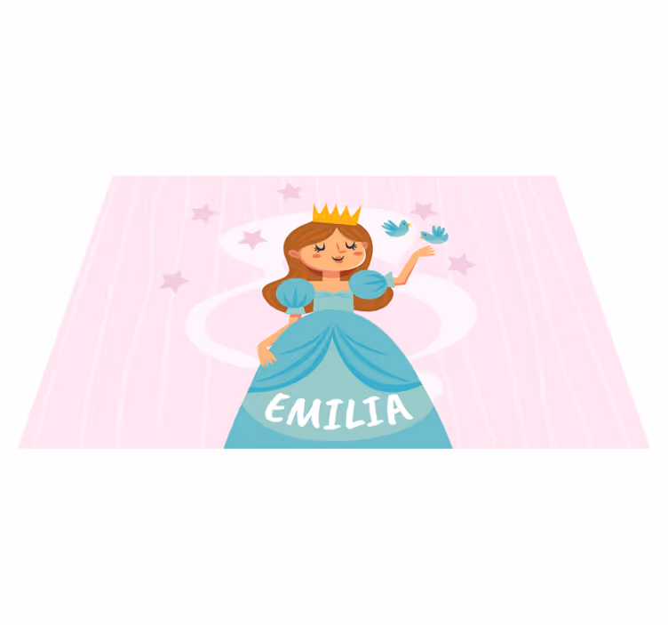 Tapis vinyle personnalisé design personnage de princesse - TenStickers