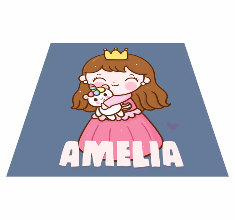 Tapis vinyle autres tapis princesse avec licorne nom - TenStickers
