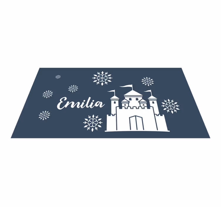 Tapis vinyle personnalisé scène ludique du château - TenStickers