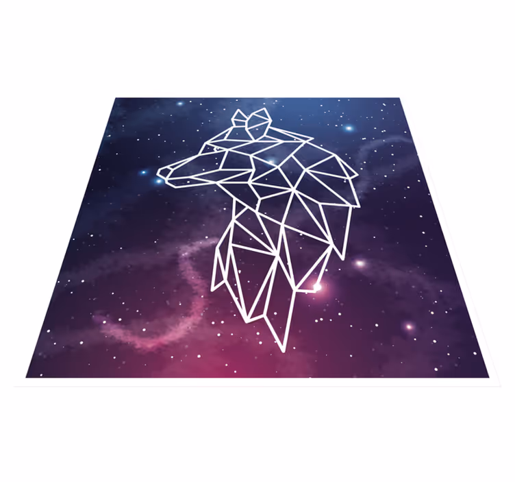 Tapis vinyle motif animal silhouette d'ours géométrique - TenStickers