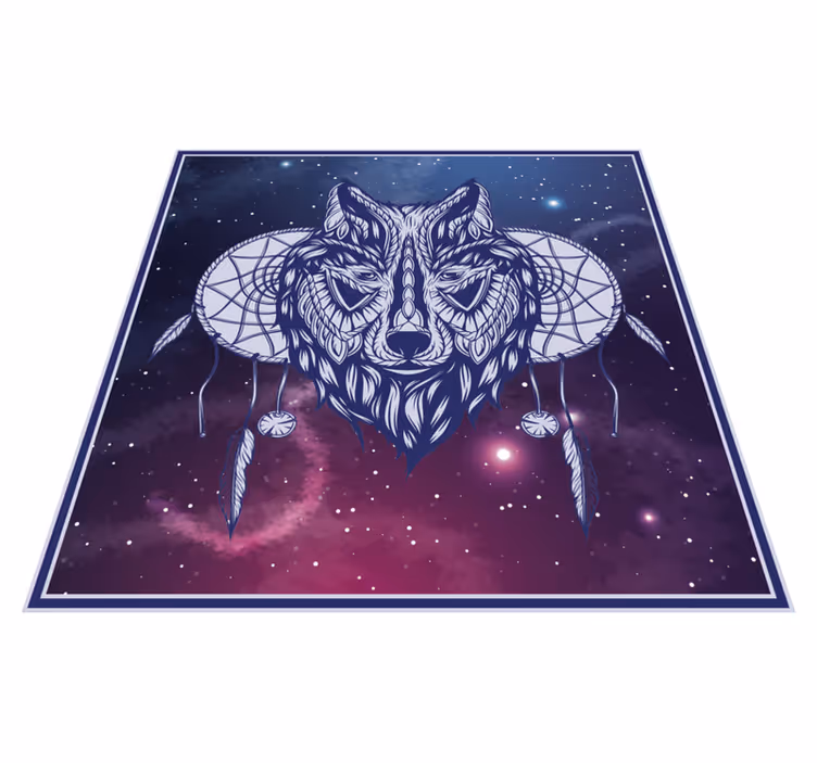 Tapis vinyle chambre motif attrape-rêves loup - TenStickers