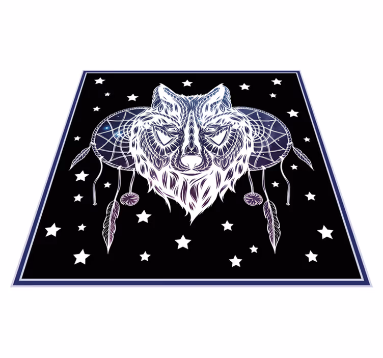 Tapis vinyle bébé attrape-rêves loup étoiles - TenStickers