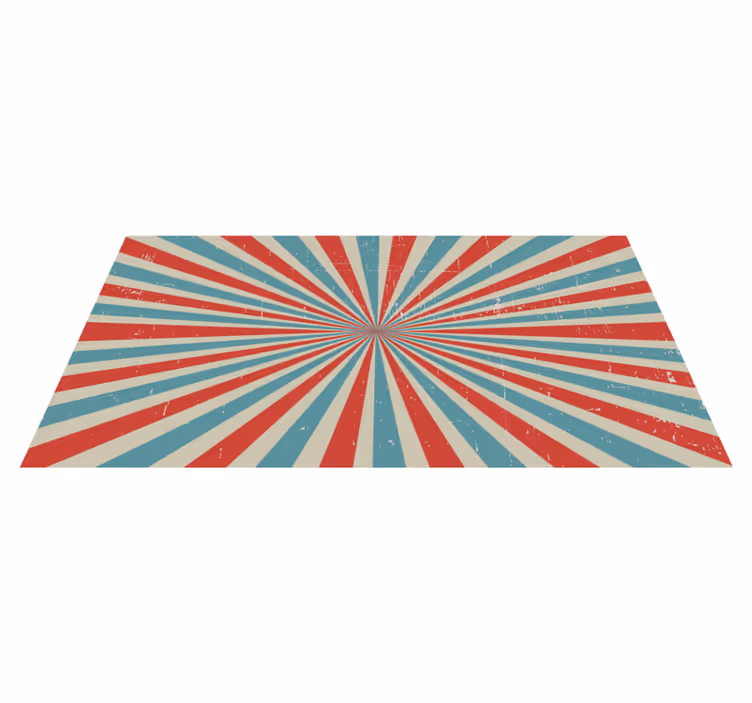 Tapis vinyle vintage chambre enfant bleu et rouge - TenStickers