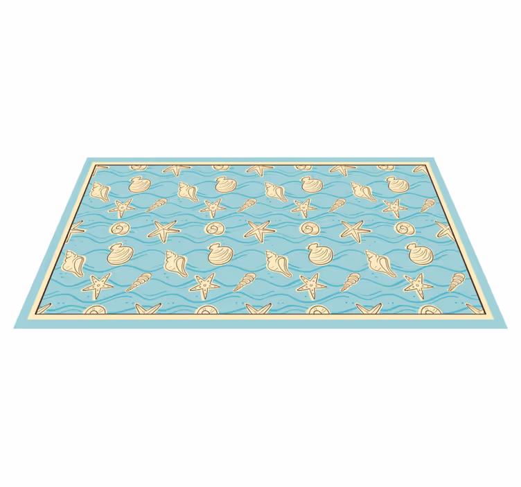 Tapis vinyle salle de bain inspiration coquillage - TenStickers