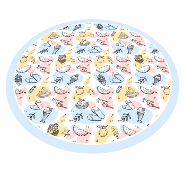 Tapis vinyle Boules de crème glacée et ananas - TenStickers
