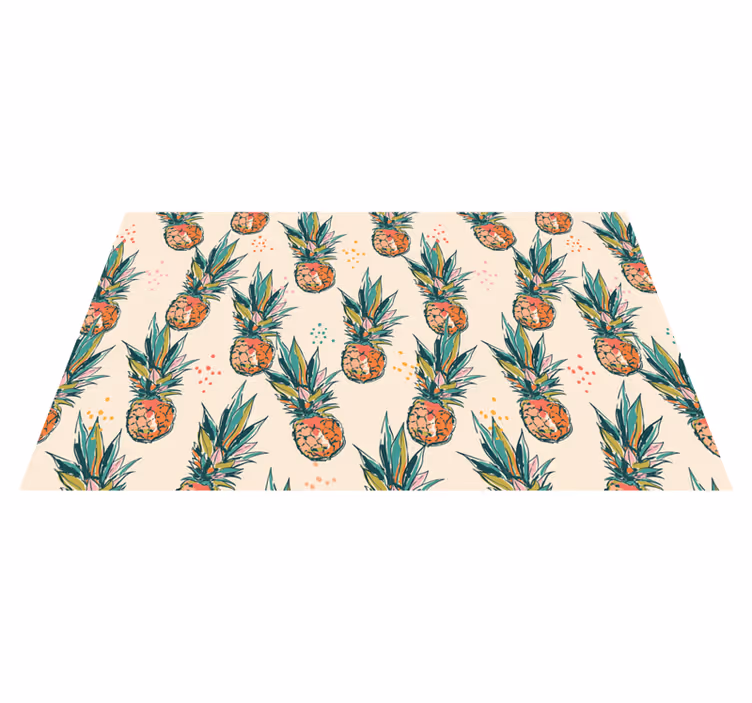 Tapis vinyle plantes motif ananas tropical - TenStickers