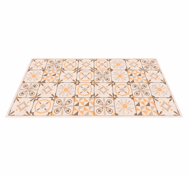 Tapis vinyle marbre motifs de carreaux vintage - TenStickers