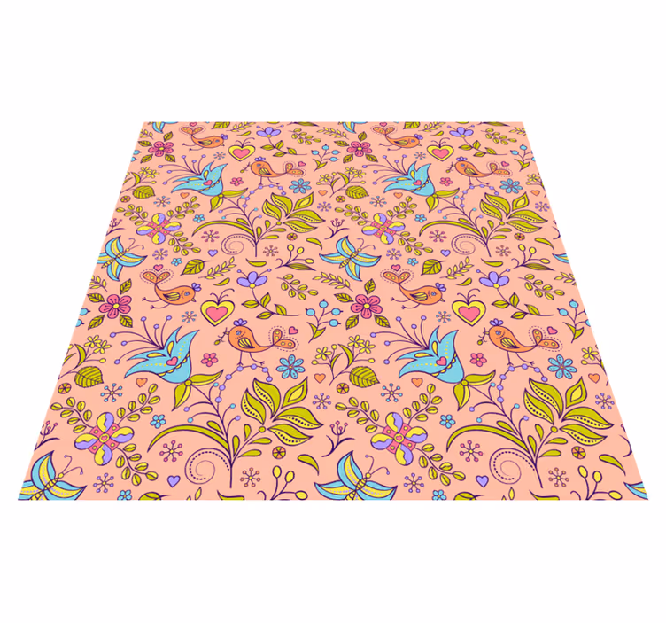 Tapis vinyle plantes motif floral printemps - TenStickers