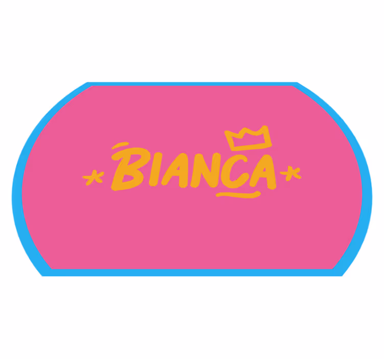 Tapis vinyle personnalisé tapis bleu bordé avec nom - TenStickers