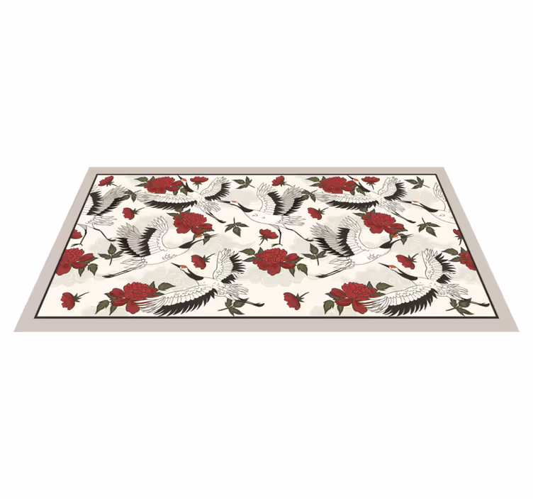 Tapis vinyle nature motif de grue élégant - TenStickers