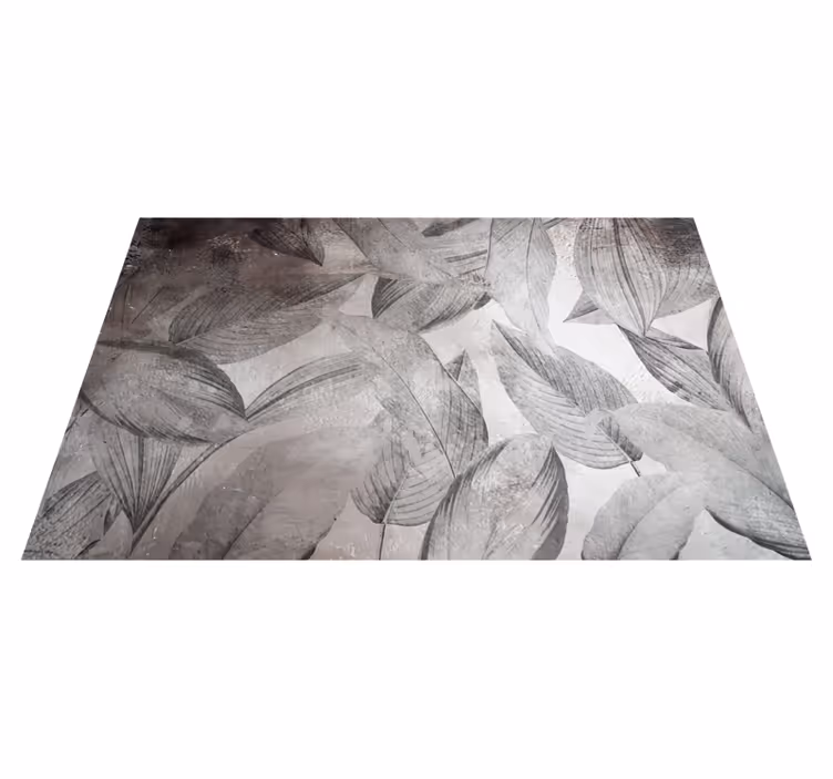 Tapis vinyle plantes motif monochrome feuillu - TenStickers