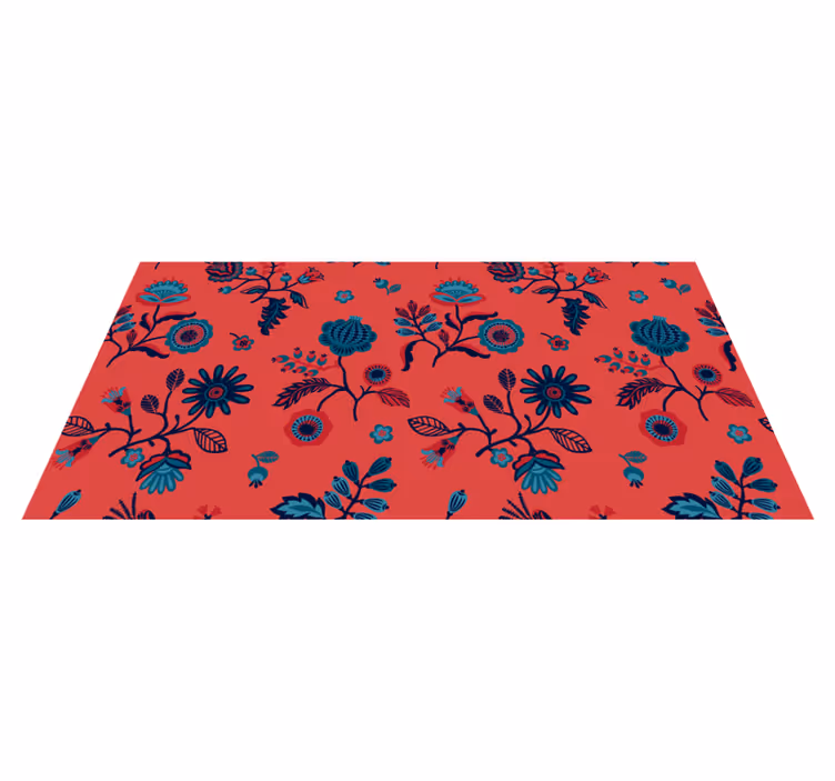 Tapis vinyle plantes imprimé floral vibrant - TenStickers