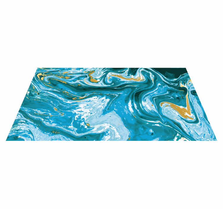 Tapis vinyle marbre élégance tourbillonnante de l'aqua - TenStickers