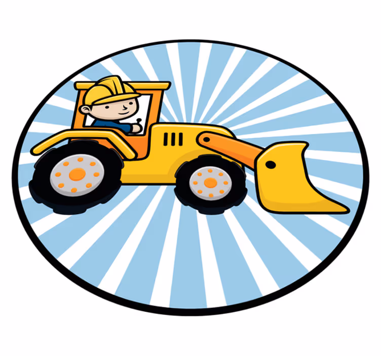 Tapis vinyle pour enfants véhicule de construction amusant - TenStickers