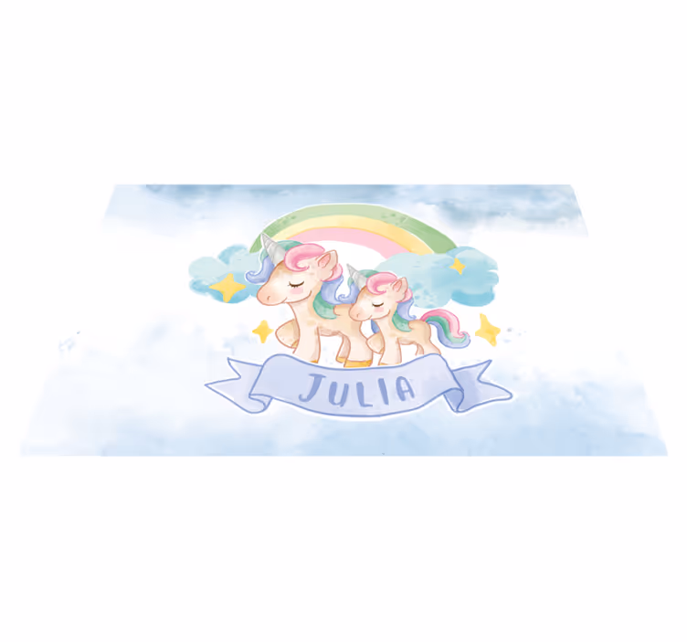 Tapis vinyle autres tapis illustration famille licorne - TenStickers