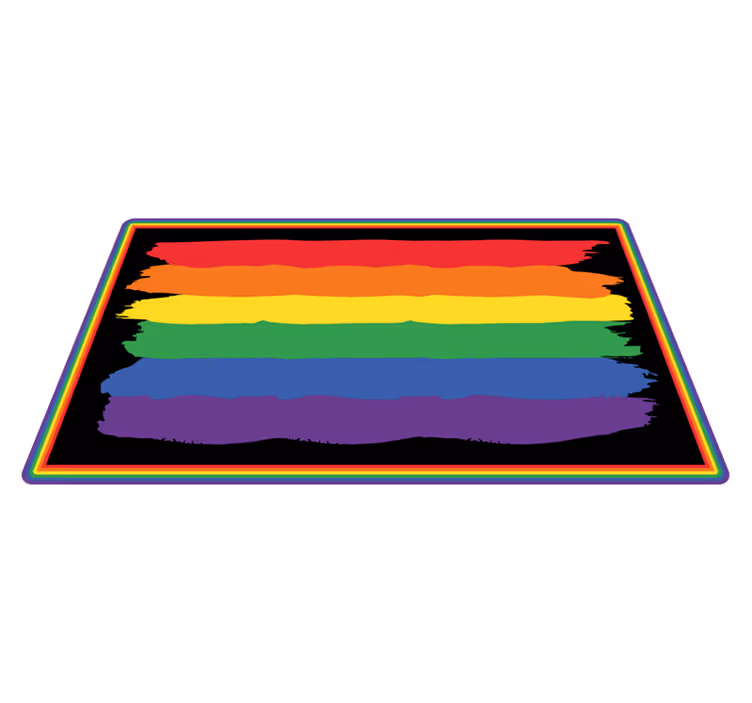 Tapis vinyle rayures lignes arc-en-ciel colorées - TenStickers