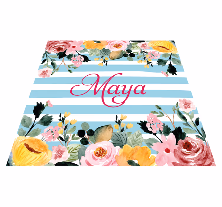 Tapis vinyle chambre conception botanique personnalisée - TenStickers