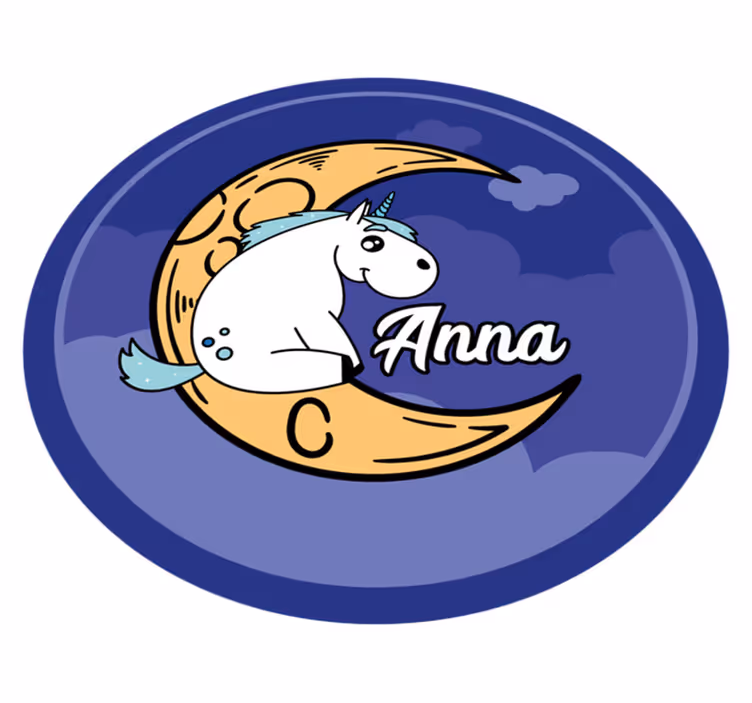 Tapis vinyle autres tapis licorne personnalisée sur la lune - TenStickers