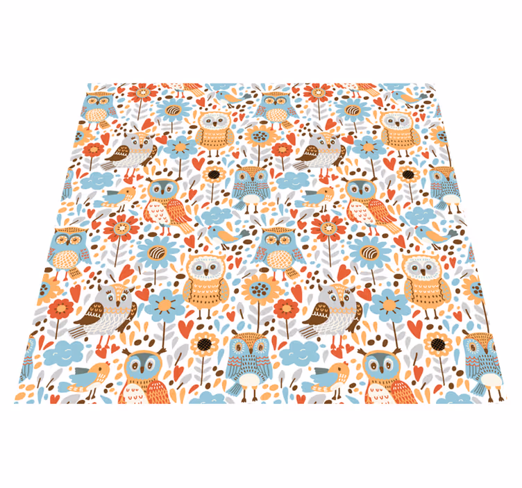Tapis vinyle animal charmant motif de hibou - TenStickers