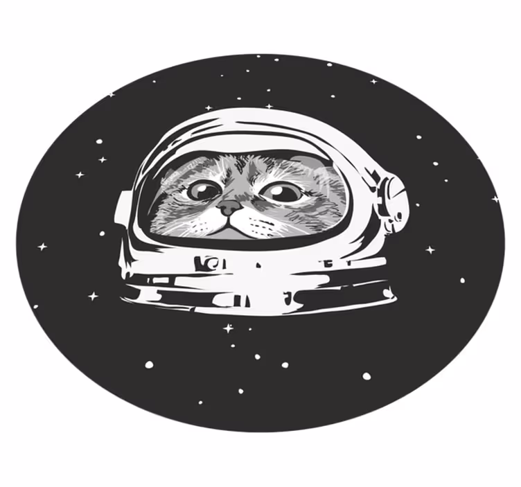 Tapis vinyle pour enfants aventure du chat de l'espace - TenStickers