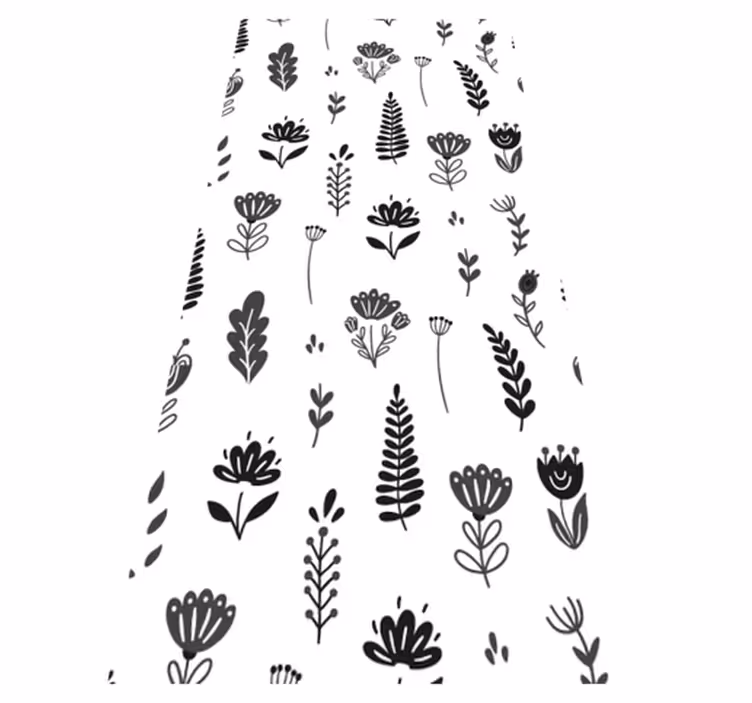Tapis vinyle plantes motif de silhouette florale - TenStickers