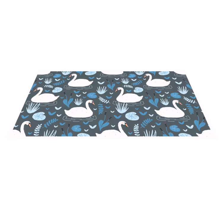 Tapis vinyle nature motif cygne élégant - TenStickers