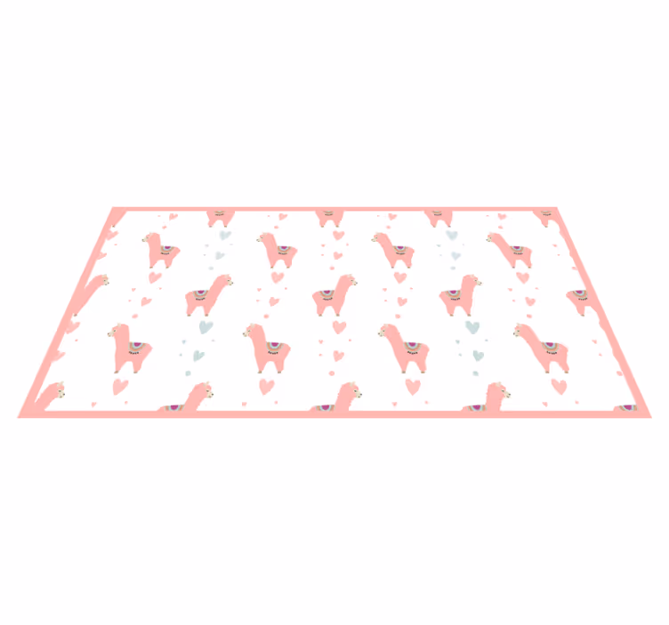 Tapis vinyle bébé motif d'amour de lama - TenStickers