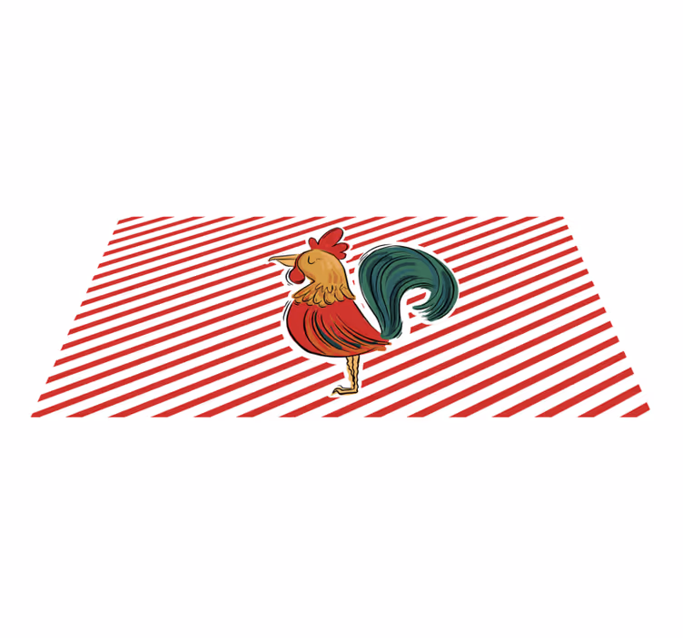 Tapis vinyle animal œuvre d'art de coq coloré - TenStickers