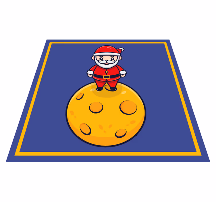 Tapis vinyle pour halloween père noël sur la lune - TenStickers